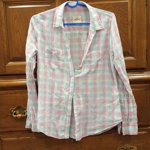 Plaid Hollister collar shirt